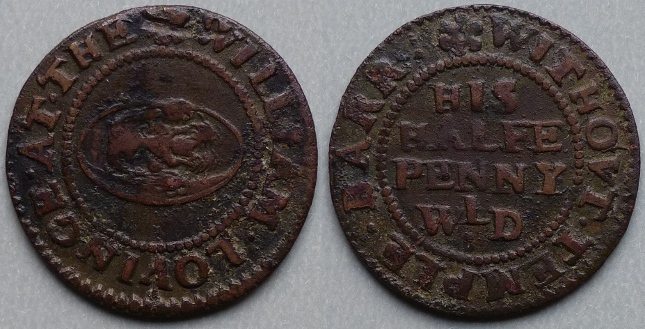 Temple Bar, William Lovinge halfpenny